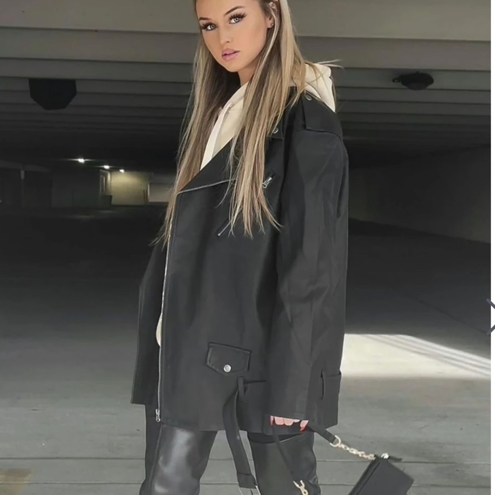 Oversized Biker Moto Jacket